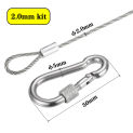 2 PCS Safety Cable Lock Cable with Snap Hook, Stainless Steel Double Loops SecurityHanging Wire 1.5mm/2.0mm/3.0mm