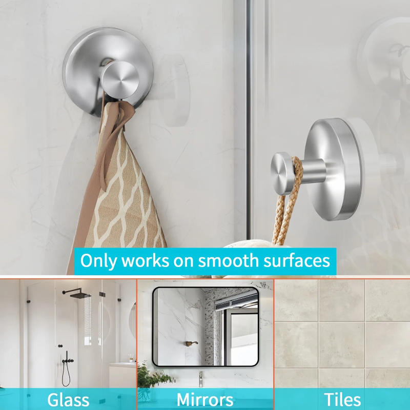 Description Picture 6 of itemSuction Cup Hooks for Shower, Bathroom Shower Suction Hooks for Windows, Glass, Mirror, Towel Hook for Hanging.