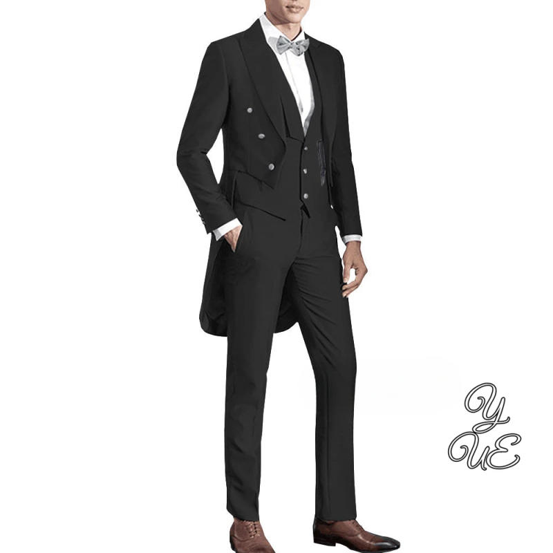 Description Picture 3 of itemMen's Long Jacket, Gentlemanly Suit, Gentle Tailcoat, Dance Suit, Three Piece Set (jacket+tank Top+pants)
