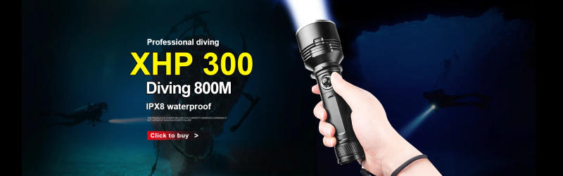 Description Picture 2 of itemSuper Bright Diving Flashlight Professional Underwater Diving Torch Powerful XHP300 Spotlight IP8 Waterproof Scuba Diving Light