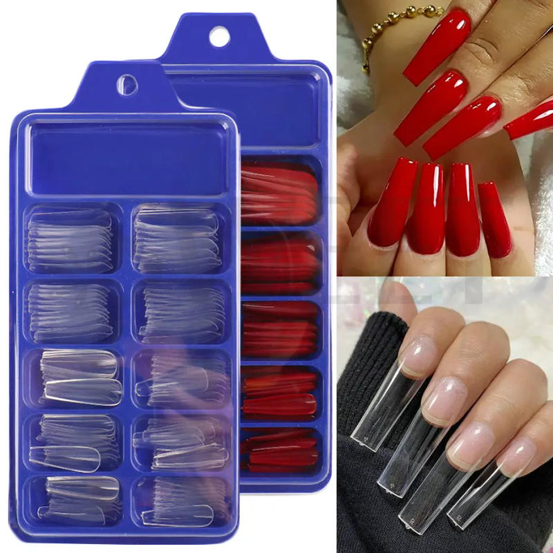 Description Picture 6 of item100pcs False Nail Press On Nails Acrylic Extension Coffin Forms Nail Tips Gel Nail Polish Artificial Nail Sets Kits Tools KE1895