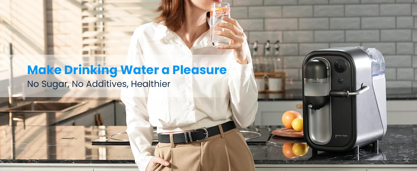 Description Picture 3 of itemFRESH Newest Cold Soda Maker，Electric Carbonated Water Machine,North America's First Sparkling Water Machine with Refrigeration,