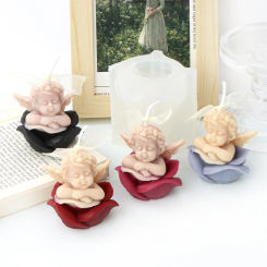 3D Rose Flower Angel Candle Mold Silicone Gift Making Kit Diy  Soap Handmade Gypsum Scented Soap Mould