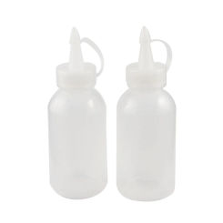 2pcs 100ML Plastic Sauce Squeezer Bottle Dispenser Soy Sauce Seasoning Squeeze Bottle Clear White Oil Storage Bottle