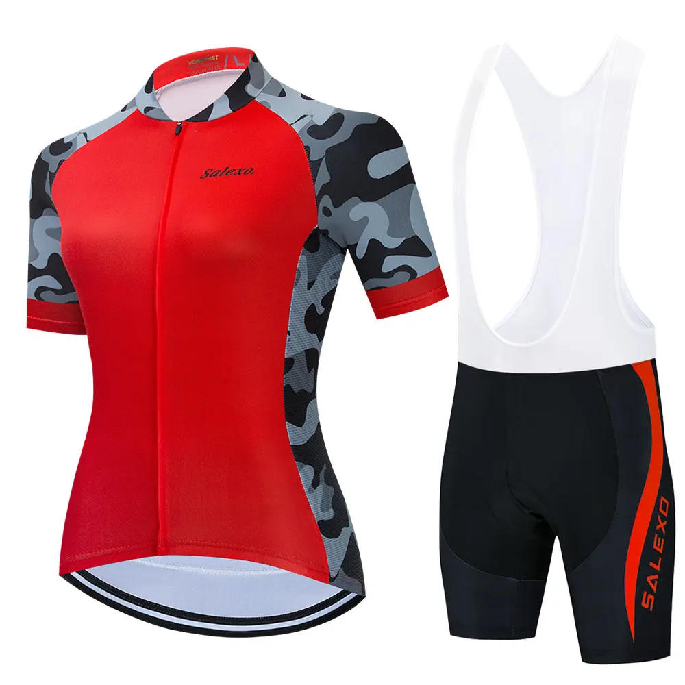 Description Picture 6 of item2023 Team Quick Drying WoMan Summer MTB Cycling Clothing Short Sleeve Outdoor Riding Bike Uniform Breathable Bike Jersey Suit