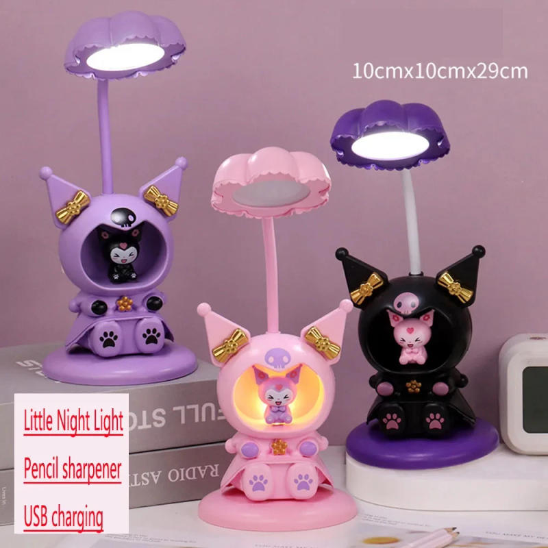 Description Picture 2 of itemAnime Sanrio Kuromi My Melody Cute Bedside Night Light electric fan Cartoon Light Cartoon Kawaii USB Charging Children's Gift