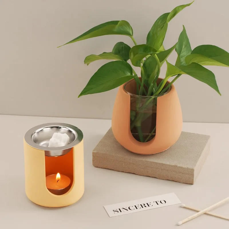 Description Picture 2 of itemNordic Candle Holder Silicone Mold Round Tealight Holder Molds Hydroponic Plant Pot Mould Wax Oil Burner Concrete Resin Mold