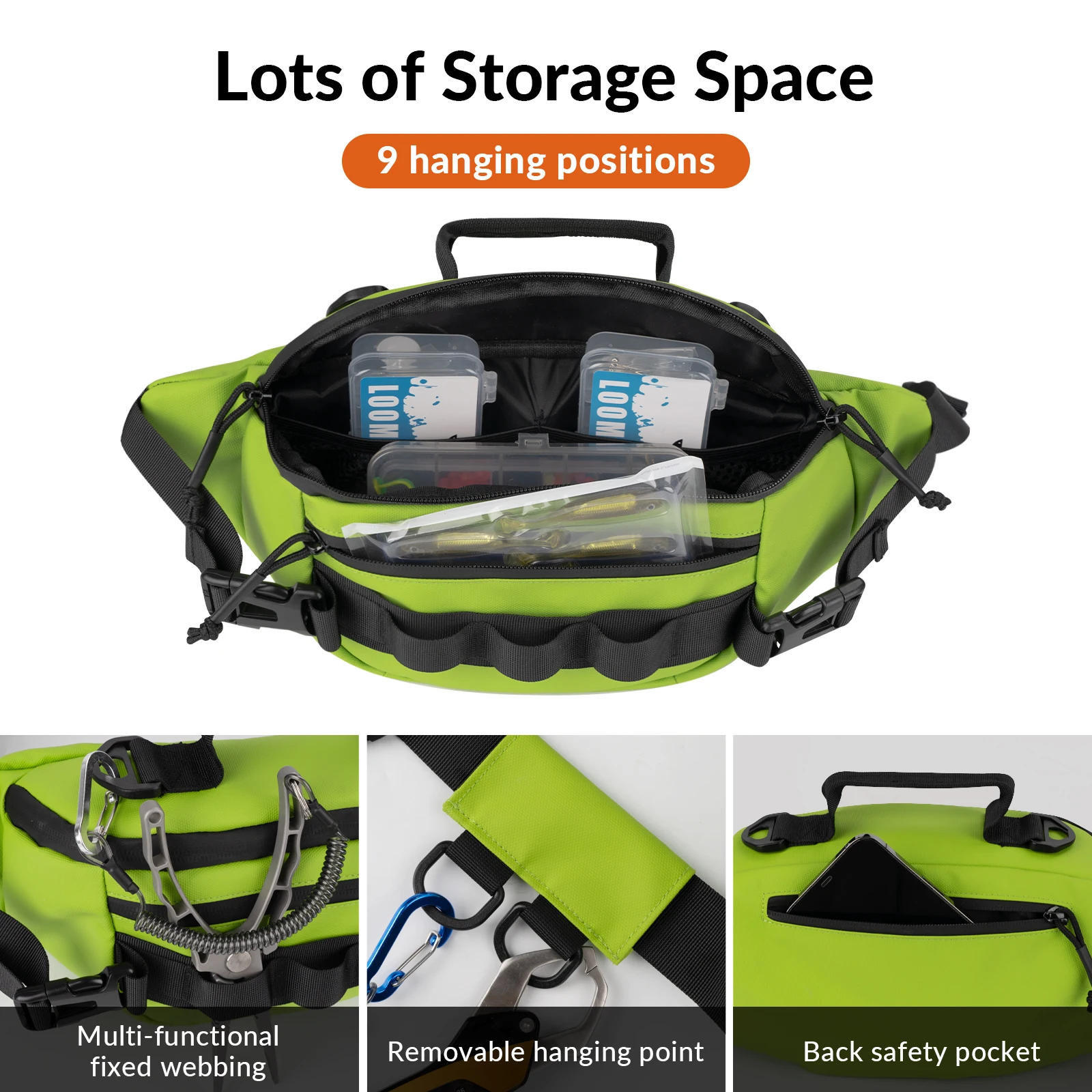 Description Picture 6 of itemFishing Chest Waist Bag Waterprooof Multi-function Waist Pack Fanny Packs Fishing Tackle Storage Bags For Men Outdoor Sport Bag