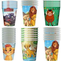 10pcs/lot Lion King Theme Decoration Cups Kids Boys Favors Glass Happy Birthday Events Party Disposable Tableware