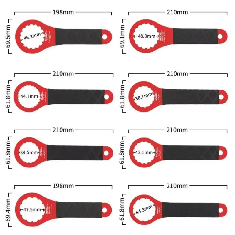 Description Picture 2 of item39/41/44/46/49/52mm BB Wrench Alluminum Alloy Soft Grib Bottom Brackets Wrench Anodizing Durable Bottom Bracket Tool Bicycle