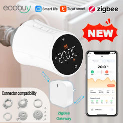 Tuya Smart Zigbee Thermostatic Valve Head Actuator TRV Wifi Thermostatic Radiator Valve Temperature Controller Alexa Google Home