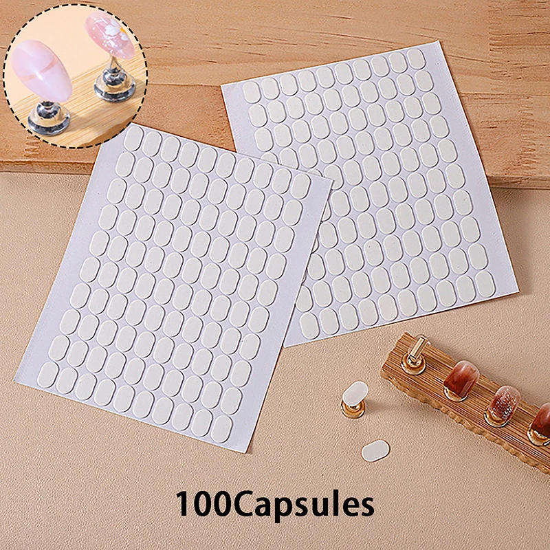 Description Picture 2 of item100Pcs Nail Double-side Adhesive Tape For False Nails Display Stand Tools Manicure Adhesive Strip Traceless And Transparent