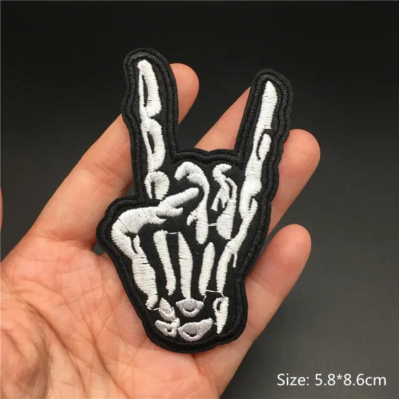 Description Picture 3 of itemBand Rock Clothes Badges Iron On Patches Appliques Embroidered Music Punk Stripes for Clothes Jacket Jeans Diy Decoration