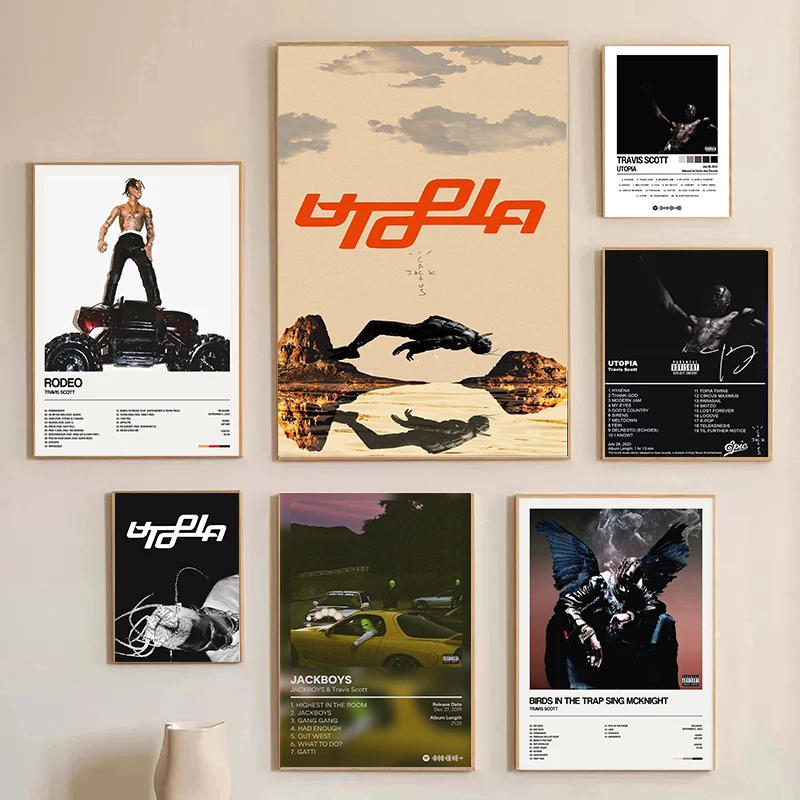 Description Picture 3 of itemUtopia Album Cover Poster Hip Hop Singer Star Travis Scott Canvas Painting Prints Wall Picture Bedroom Club Home Decor Fan Gifts