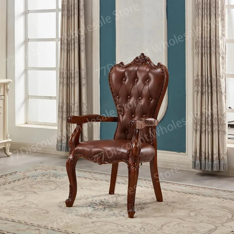 Description Picture 4 of itemLeather Beautiful Dining Chairs Nordic Luxury Designer Living Room  Free Shipping Muebles Para El Hogar Home Furniture