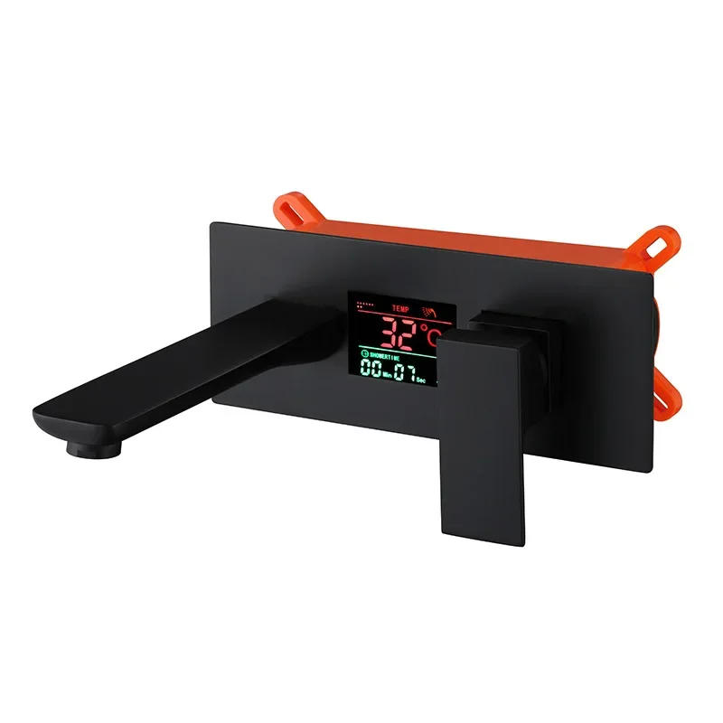 Description Picture 6 of itemDigital  Brass Bathroom Faucet Wall Mounted Lavatory Basin Sink Mixing Faucet