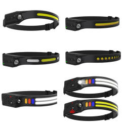 XPE+COB Headlamp USB Rechargeable Sensor Headlamp 230° Wide Beam Headlamp Flashlight LED Head Lamp for Outdoor Camping Fishing