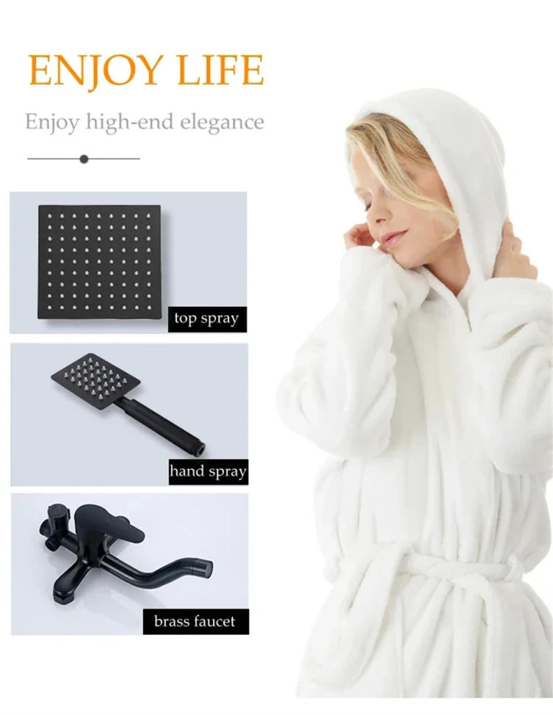 Description Picture 5 of item1pc Bathroom Practical Shower Set Wall-mounted Home Bathing Equipment Rainfall Ceiling Shower Suitable For Bathrooms