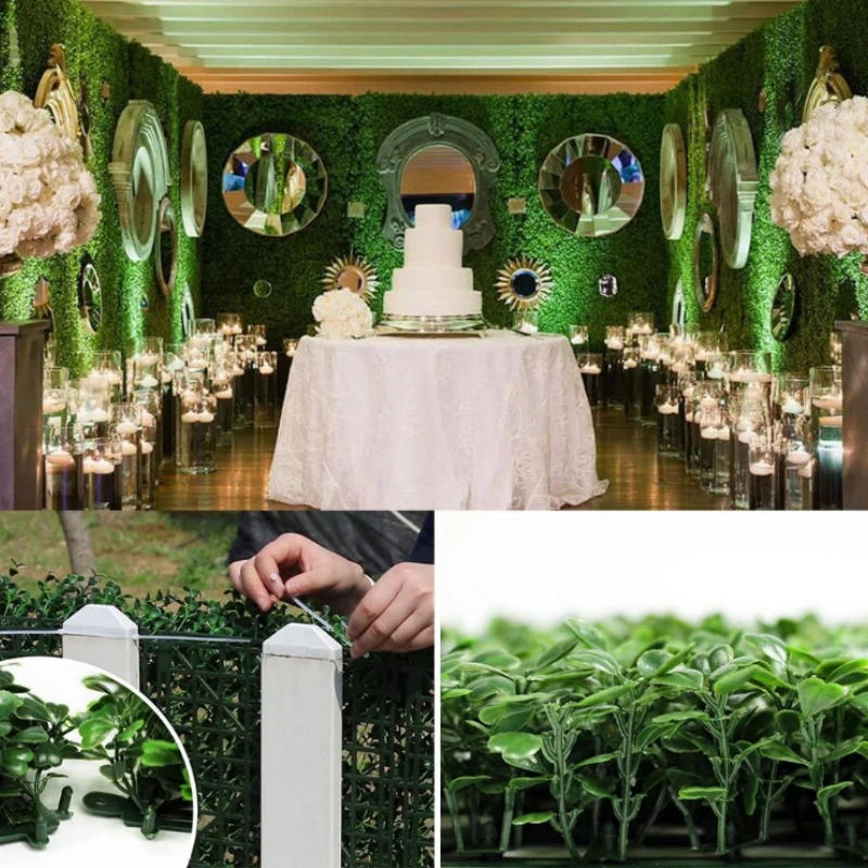 Description Picture 4 of itemArtificial Plants Grass Wall Backdrop Decoration Boxwood Hedge Panels for Indoor Outdoor Home Garden Balcony Decor Wedding Party