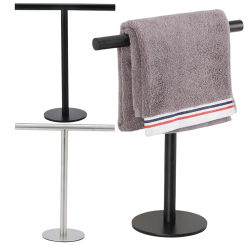 Stainless Steel Hand Towel Holder Free Standing Bath Towel Bar Stand with Heavy Base for Bathroom Kitchen Vanity Countertop