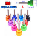 1Pcs M6 Thumb Screw 14x9mm Aluminum Knurled Head Stainless Steel Thread Hand Tighten Thumb Screws Length 6-100mm 10 Colors