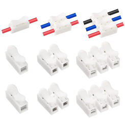 20/50pcs CH1 CH2 CH3 Quick Splice Lock Spring Wire Connector Screw Terminal Barrier Block for LED Strip Light Wire Connecting