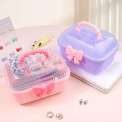 Nail Art Double Bow Plastic Nail Brush Tie Hairpin Hairpin Store Jewelry Cosmetic Organizer Desktop Dust Portable Nail Tool new