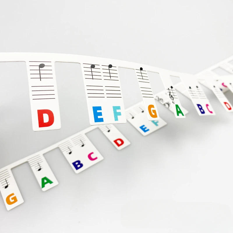 Description Picture 5 of item88 Keys White Cardboard Piano Keyboard Stickers Removable Keyboard Note Labels Beginner Piano Note Study Guide Piano Accessories