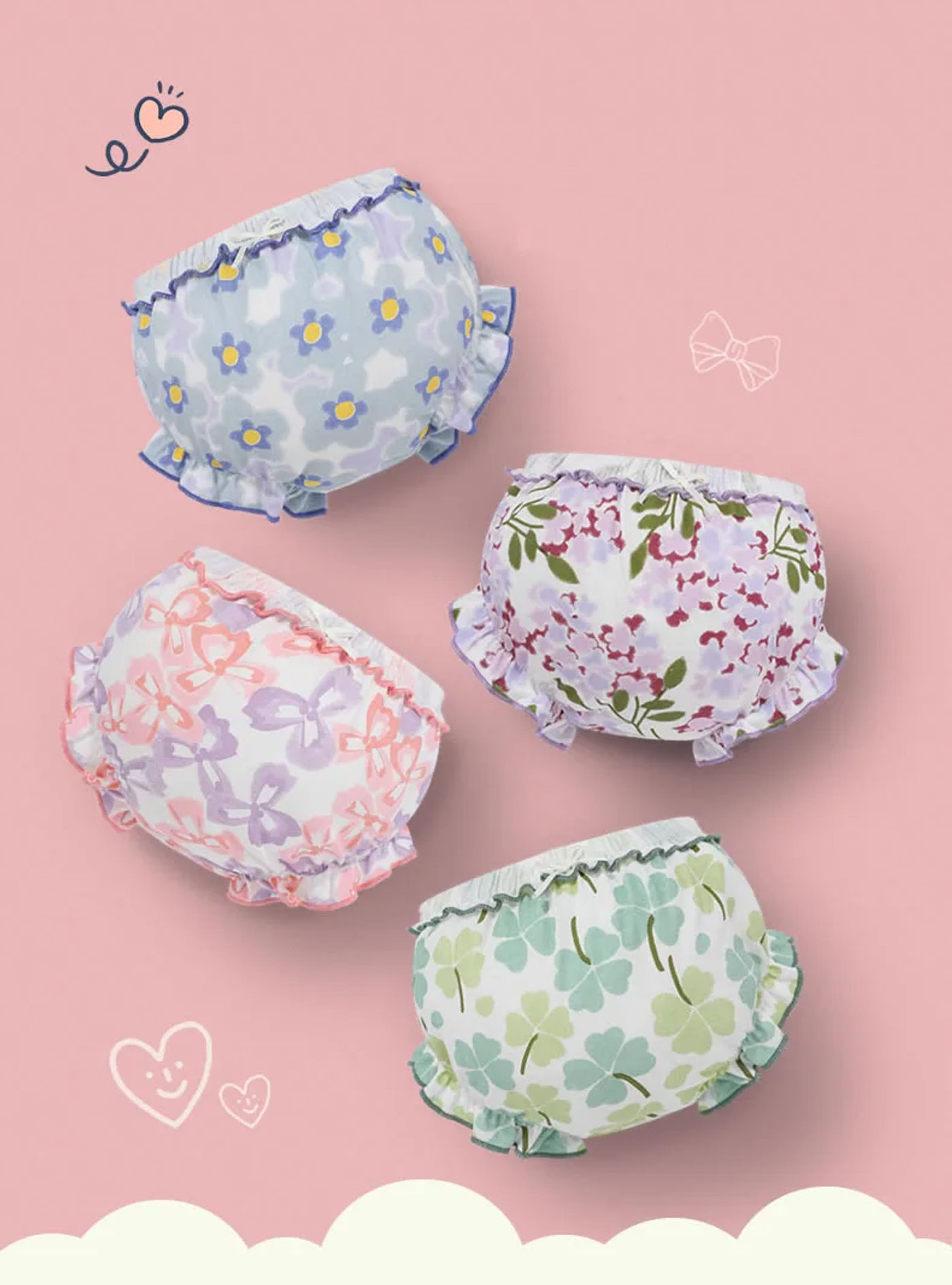 Description Picture 3 of itemBaby Panties 100% Cotton Breathable Girl Infant Cute Cartoon Shorts Children Fashion PP Pants For 6-24 Month Kids New Underpants