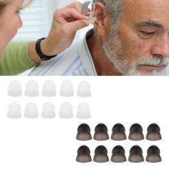 10pcs 8/10/12 mm Hearing Aid Domes Soft Silicone Double Layer Closed Type Washable Anti Static Ear Tips Ear Care Hearing Aid