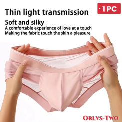 Men Briefs Breathable 3D Pouch Lightweight Men's Bikini Underwear Soft Sheer Comfort Quick Drying Stretchy Triangle for Summer