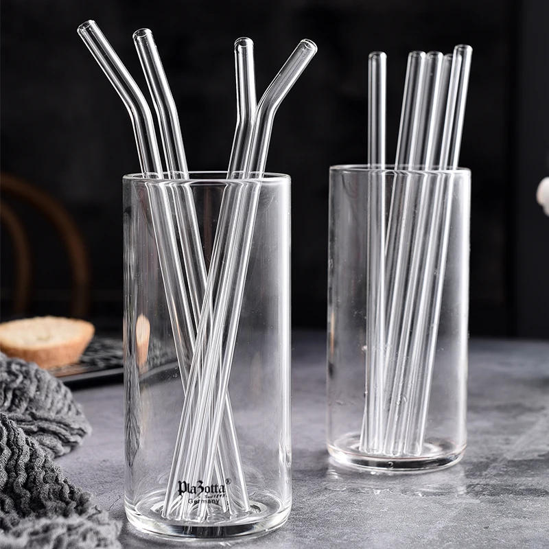 Description Picture 2 of item200*8mm Clear Glass Straws for Smoothies Cocktails Drinking Straws Healthy Reusable Eco Friendly Straws Drinkware Accessory