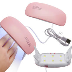 1Pc Mini Portable Nail Lamp With 6pcs Led Bead UV/LED Nail Dryers White Pink Color USB Charging 6W Home Use Nail Tools Lamp &*&