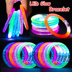 12/30 Pcs LED Bracelets Glow Bangle Light Up Wristbands Glow in The Dark Party Supplies Neon Bracelet for Kids Adults
