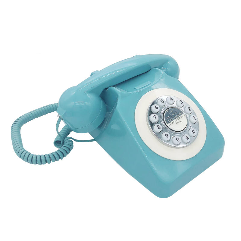 Description Picture 4 of itemBlue Retro Telephone Corded Pretty Antique Telephone Old Fashion Landline Phones of 1960s Best European Style Telephone Gift
