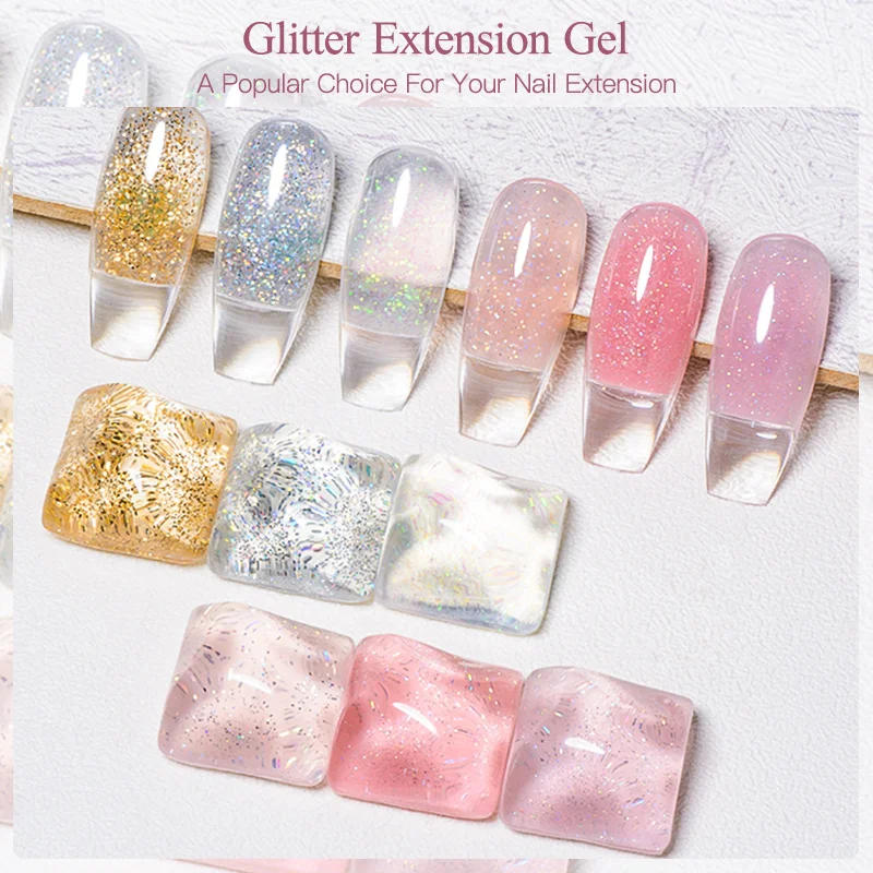Description Picture 6 of itemMEET ACROSS 20ml Extension Nail Gel Polish Glitter Vernis Semis Permanent UV Gel For Manicure Nail Art Prolong Construction Gel