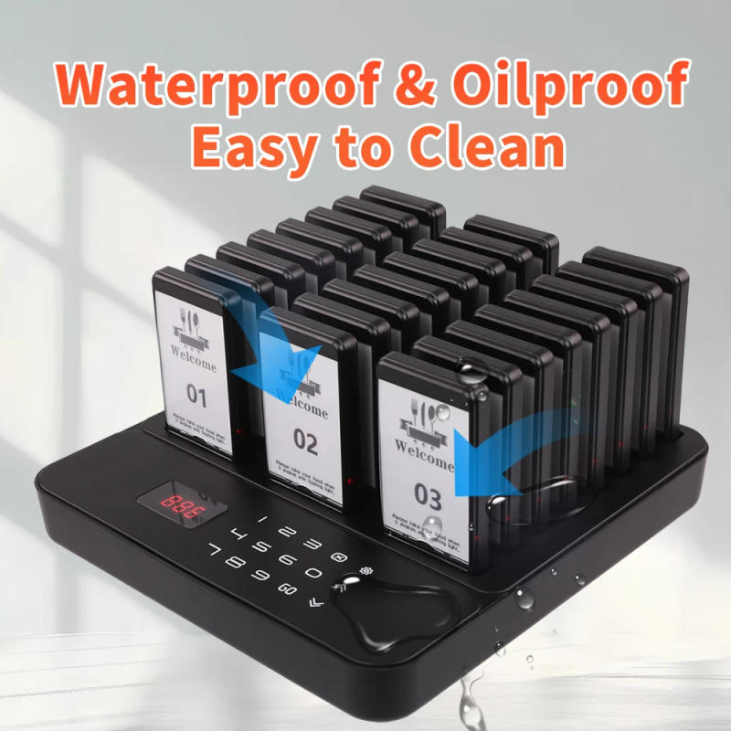 Description Picture 5 of itemWireless Restaurant Pager System Buzzer Calling System 24 Beepers Pagers For Food Truck Fast Food Court Shop Bar Cafe