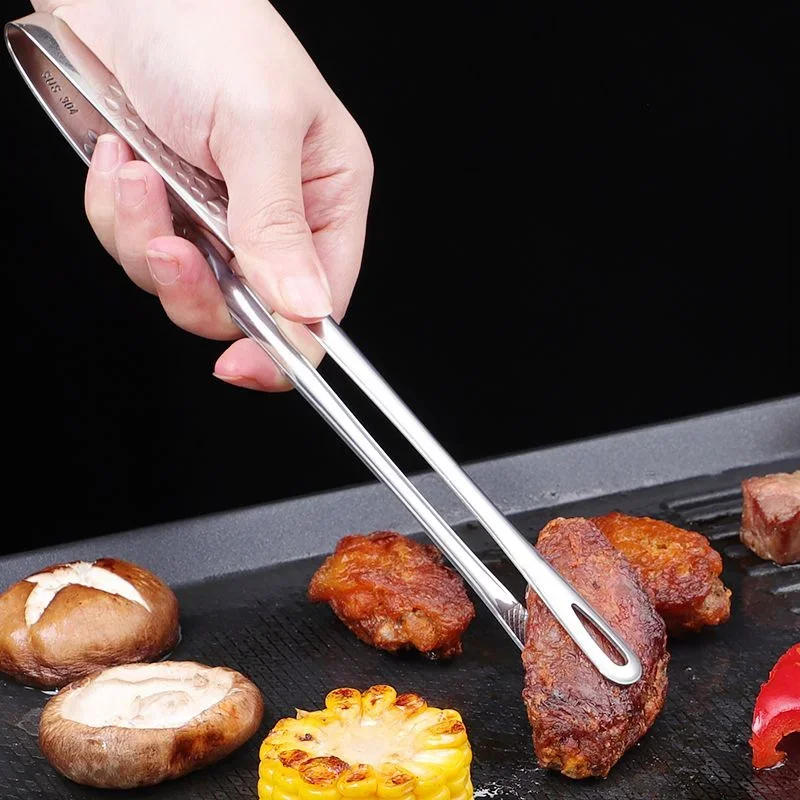 Description Picture 4 of itemStainless Steel Barbecue Clip Outdoor Camping Picnic Food Clip Cutlery Extended Steak Buffet Kitchen Clip Camp Cooking Supplies