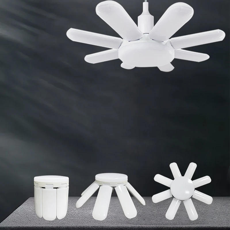 Description Picture 3 of itemEnergy Saving LED Ultra Bright 6-Leaf 8-Leaf 200W UFO Hanging E27 High-Power Garage Building Folding Garage Light LED Bulb Light