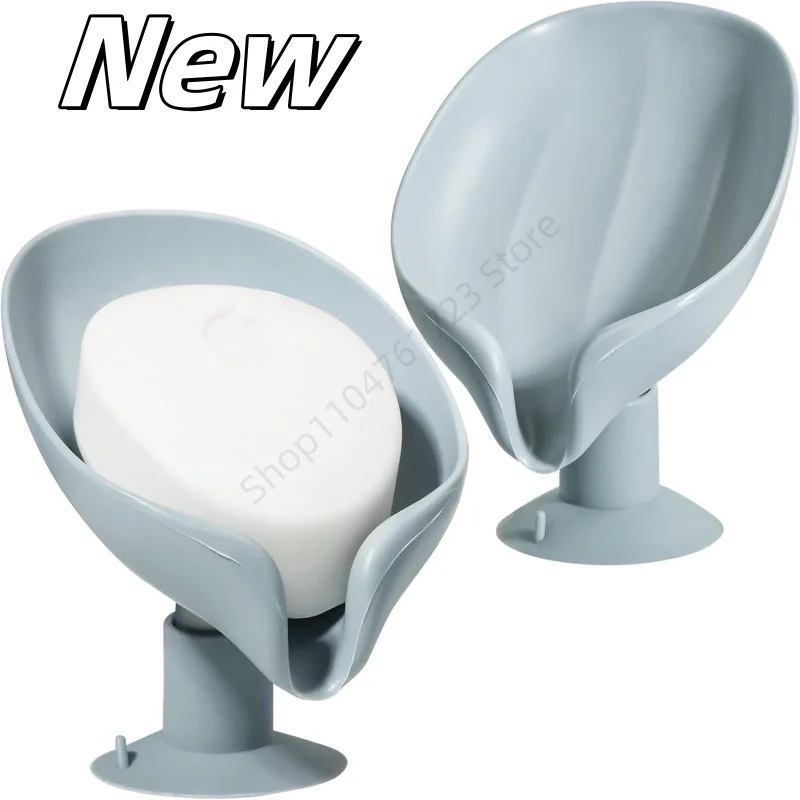 Description Picture 2 of item1Pcs Leaf Shape Soap Holder Drain Soap Box Holder Bathroom Shower Soap Holder Sponge Storage Tray Sucker Bathroom Storage