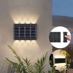 LED Solar Stair Wall Lamp Outdoor Waterproof Splicing Fence Wall Washer Light Garden Decoration Smart Light Control Sensor Lamp