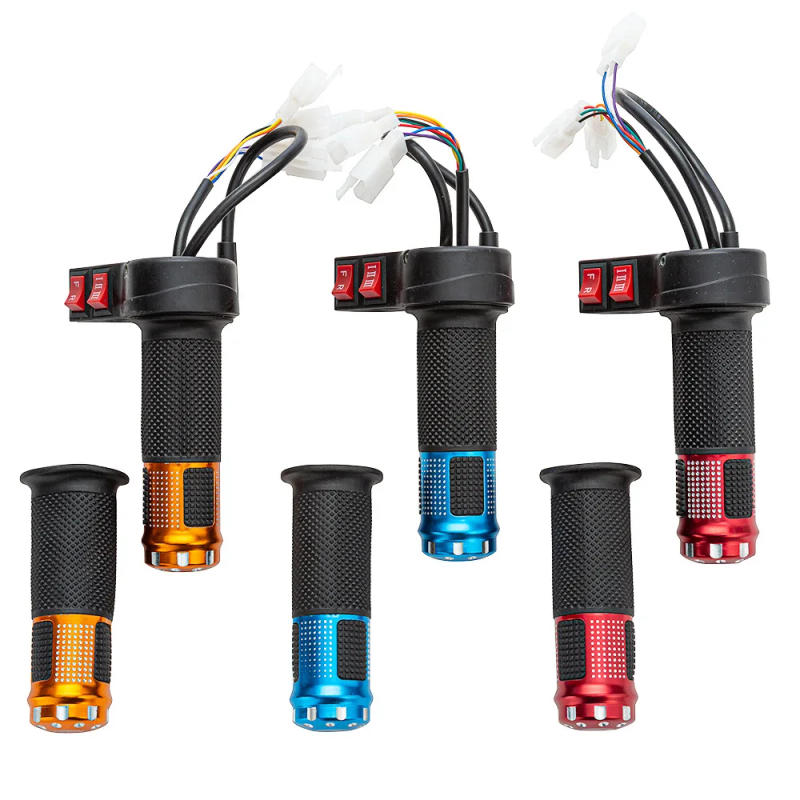 Description Picture 5 of item24V 36V 48V 60V 72V Electric Bicycle Thumb Throttle with Handle Grips on/off switch finger throttle twist throttle