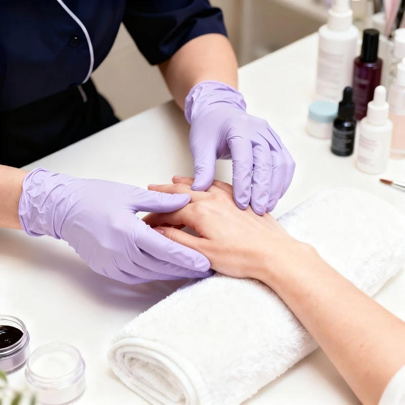 Description Picture 3 of item50/100PCS Light Purple Disposable Nitrile Gloves Nitrile Mixed Gloves Suitable Home Cleaning Beauty Hairdressing Pet Bathing