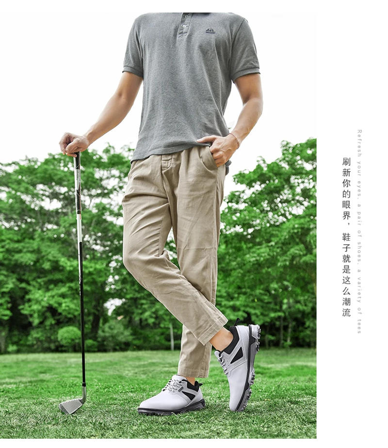 Description Picture 3 of itemLiXingMing Golf Shoes Men White Sell Well Water proof Cleats Golf Sport Shoes Outdoor Training Golf Coach Sneakers Size 40-48#