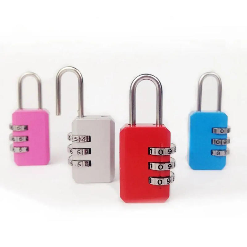 Description Picture 5 of item1PC Portable Combination Lock Travel Dormitory Cabinet  Lock Backpack Zipper Lock Luggage Padlock 3 Digit Password Lock