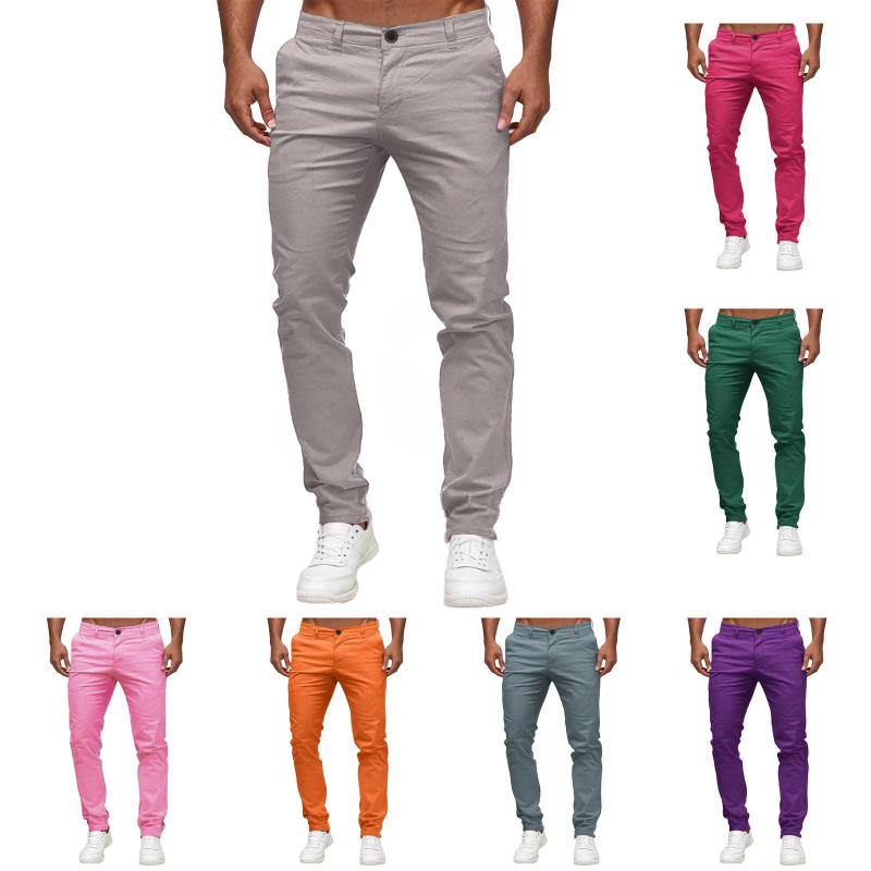 Description Picture 2 of itemSpring Autumn Male Solid Color Slim Cargo Pants Homme Casual Fashion Simple All-match Pencil Trousers Sweatpants Men's Clothing