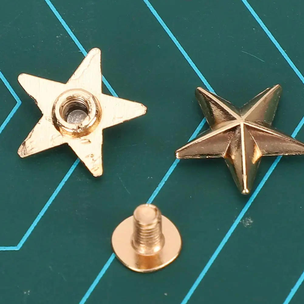 Description Picture 5 of item10pcs Metal Star Studs Screw Rivets for DIY Clothes Belt Shoes Purse Leathercraft Decoration Accessories