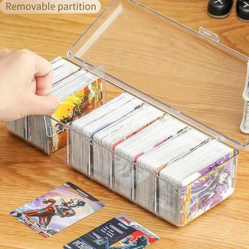 Description Picture 3 of item1pc Transparent Hot Trading Card Deck Box Large Capacity Container Card Organizer Storage Collectible Game Card Cases