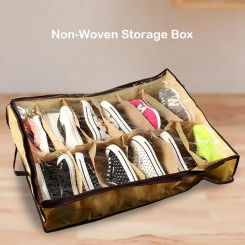 Nonwoven Transparent Creative  Shoe Cabinet Dust-proof 12 Cases Shoes Storage Bag Organizer Holder Box Under Bed Closet