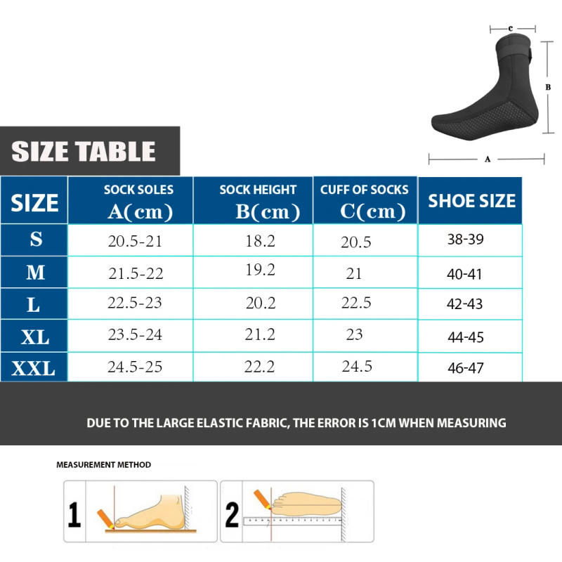 Description Picture 3 of item3mm Neoprene Diving Socks Wetsuit Men Women Surf Shoes Thermal Quick Dry Non-slip Swimming Boots Aqua Shoes Warm Beach Sock